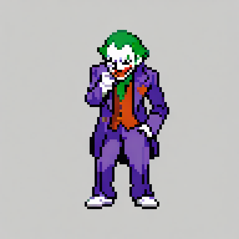 joker 
 <lora:pk_trainer_xl_v1-1:0.8>
 simple background