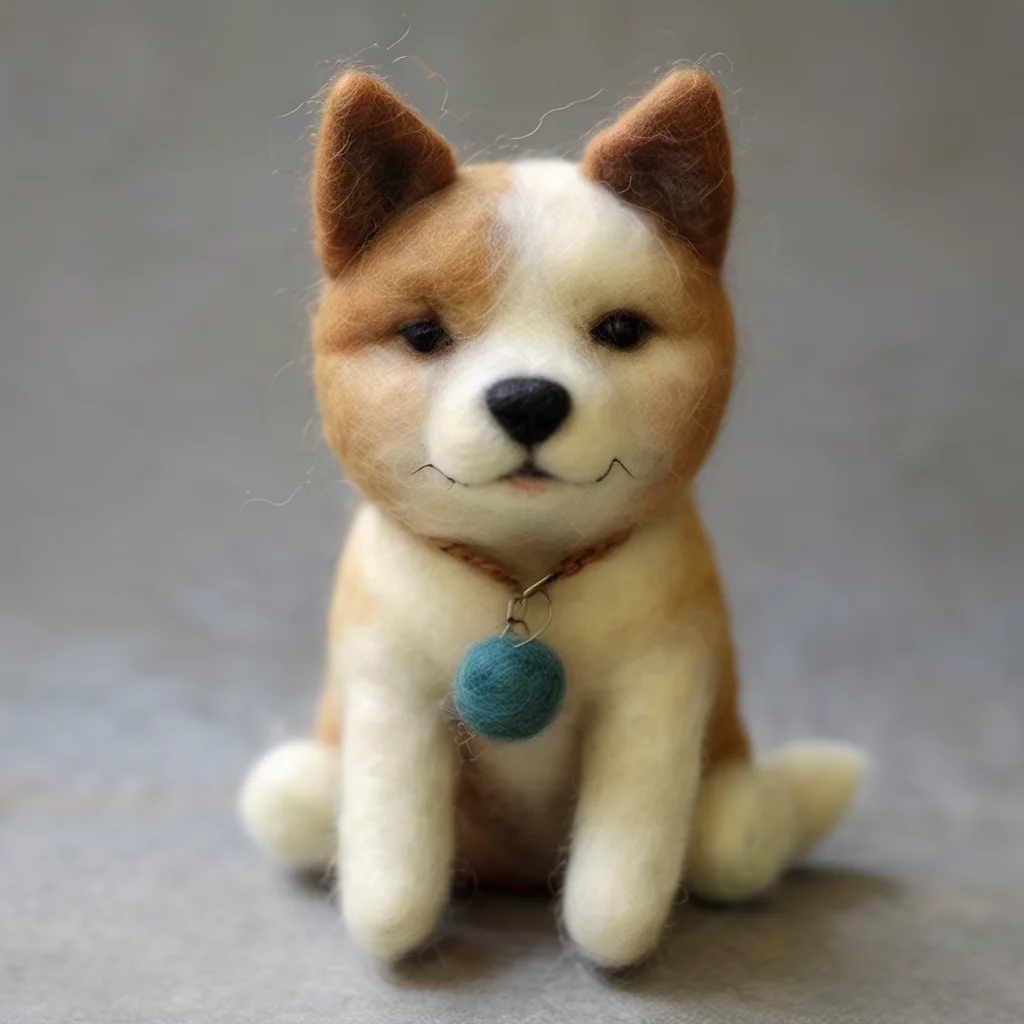 felted doll, Dog,Akita dog