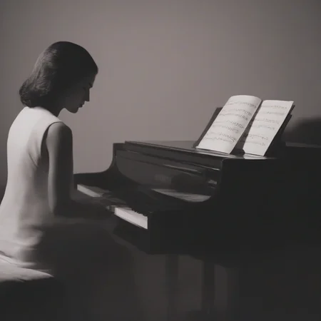 <lora:SDXL_Man_Ray_Style_Sa_May_V4:1> a woman play piano