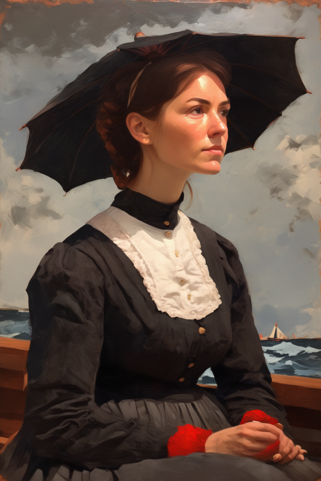 <lora:Winslow Homer Style:1>Winslow Homer Style - masuline portrait in the style of Winslow homer