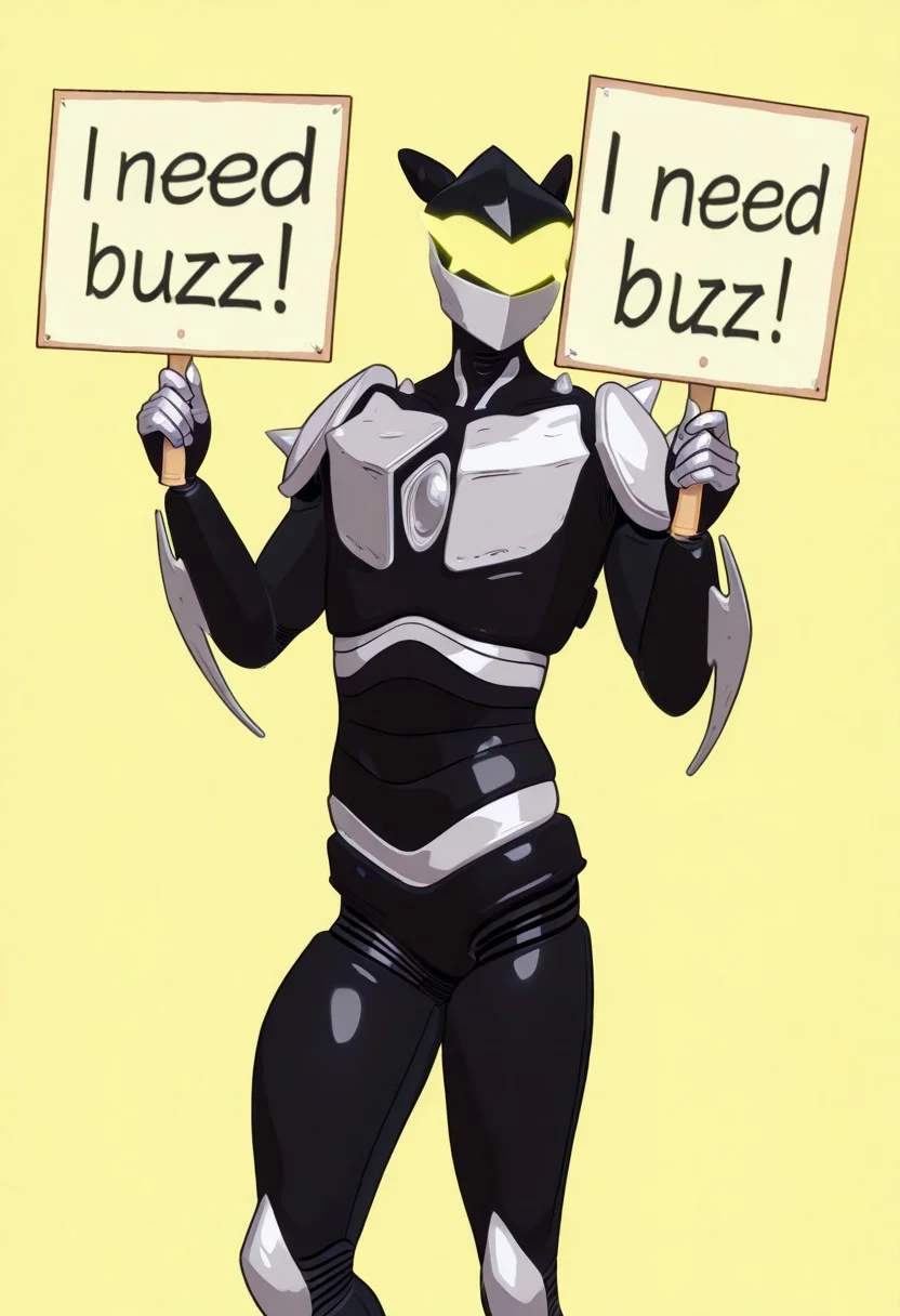 masterpiece, need_buzz, holding sign, 1boy, solo, male focus, BC-1 robot, BC-1 helmet, BC-1 visor, BC-1 faceguard