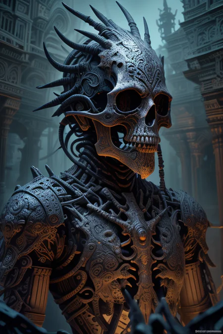 breathtaking ethereal fantasy concept art of masterpiece,best quality,absurdres,high details,8K,photorealistic,at distance,cowboy shot,1girl,<lora:epoxy_skull:1>,epoxy_skull,skull mask,<lora:Concept_-_Hella-sthetic_v2:0.7>, . magnificent, celestial, ethereal, painterly, epic, majestic, magical, fantasy art, cover art, dreamy . award-winning, professional, highly detailed