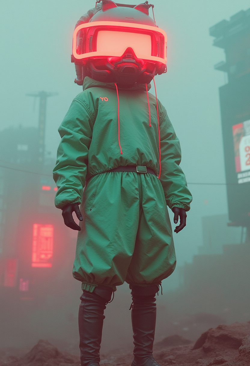 yfg-fwshn poster, glow, neon, clean, high key photo, lower thirds text "YFG FWSHN", Create an ultra-realistic, ultra-HD, 4K digital art image of a cute solarpunk robot in the 'Stadium of Dreams' setting, inspired by Muqi, Peter Mohrbacher, and Hajime Sorayama. The robot should be depicted in a full-body view with fluffy anime thigh-long boots and green clothes, wearing big goggles over her head. Implement a low camera angle, komorebi lighting, and volumetric effects using Unreal Engine 5 and path tracing. Incorporate complementary colors and ensure a high level of detail. The output should be in the style of fusion anime and resemble a trending image on Artstation or DeviantArt.