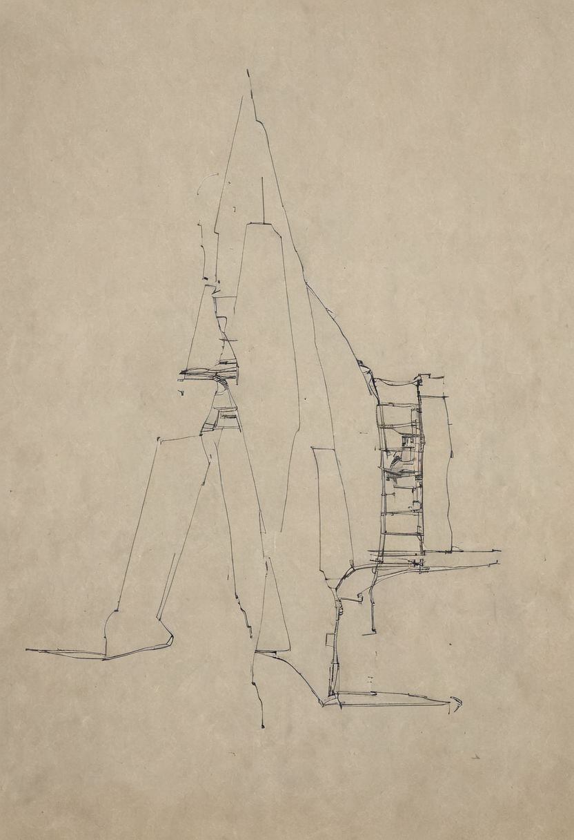 a professional hand sketch of architecture,
(POV view , DOF, first people view from the entrance, low angle shot:1.4),
(Ancient civilization, Alien Prometheus movie scene, dune movie scene:1.5), (The colonial city of the future, in the mist-filled Grand Canyon, on an unknown Earth-like planet, 2 moon on sky, Spaceship flight connects colonies, waterfulls:1.3), (Machu Picchu, a mountain settlement, incredibly spectacular:1.2), (Mario Botta:1.3), (avant-garde, future, reality, science fiction, photorealistic), (modern architecture:1.2), White limestone with black granite, fountain, waterfall, landmark, square, path, narrow street,
(Large Files, Ultra Realistic, 8K, 16k, FHD, HD, VFX, Perfect, Photography, composition, Architecture Sales Photography, Architecture Competition, Ultra High Resolution, Cinematography, High Resolution Image:1.1), (dramatic lighting, direct sunlight, ray tracing, clear shadow:1.2),  (real landscape:1.1), (blurred background:1.0), (urban background, more_details) ,
great lighting, extremely detailed, hillscastel, Neo Classic, Architecture sketch