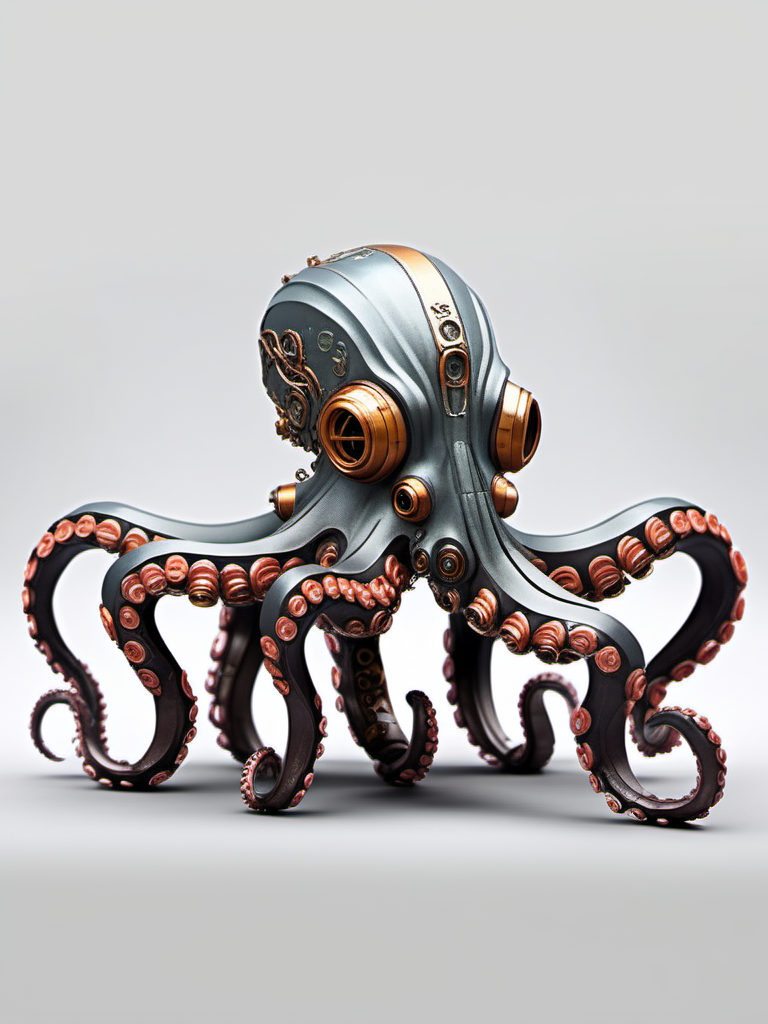jixie,This is a mechanized octopus with a cyberpunk style. The octopus is made of metal materials,<lora:ä»¿çæºæ¢°V1:0.7>,