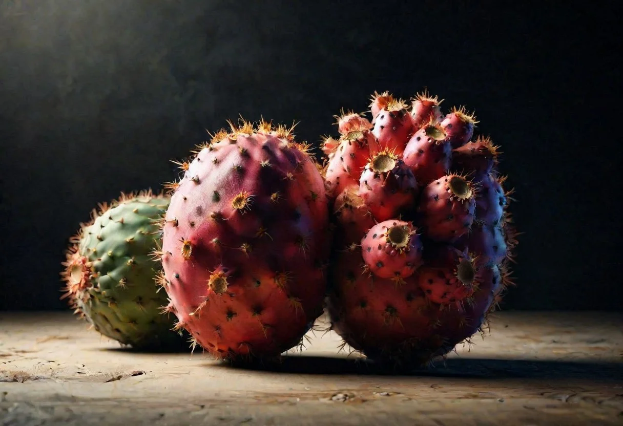 Ripe red pitahaya fruit in harshly lit photo studio., unreal engine 5, 8k, Stable_Yogis_PDXL_Positives
