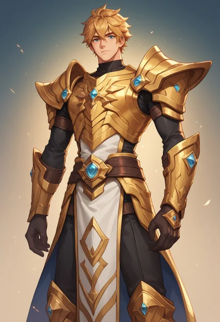 score_9, score_8_up, score_7_up, anime, anime fantasy, perfect body
paladin, golden armor , male, solo,