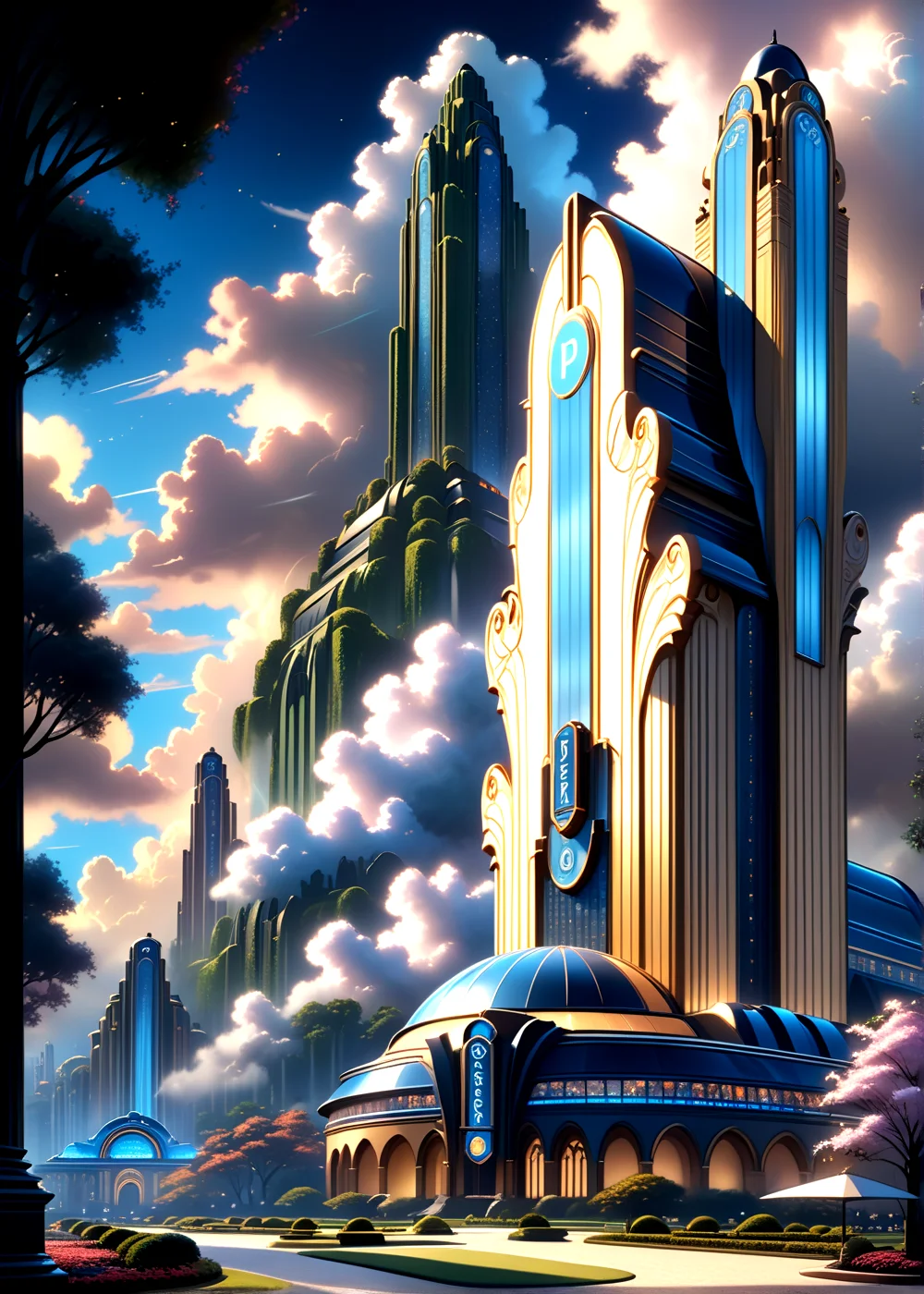 score_9, score_8_up, score_7_up,
<lora:Art_Deco_(Architecture)_(SDXL)_(AD):1> Art Deco, scenery, architecture, monumental architecture, building, city, cityscape,
8K, In'ei, chiaroscuro, rim lighting, perfect depth of field shot, beautiful, subsurface scattering, idealized city, wide beautiful boulevards, busy city center, parks and manicured lawn areas, large parks, plazas, detailed fluffy anime clouds, skyscrapers, made out of limestone, art deco windows, photographic realism, soft lighting, soft shading, art by Thomas Kinkade,
BREAK zPDXL, zPDXLxxx, <lora:wowifierXL:0.2> art by mooncryptowow <lora:sdxl_lightning_8step_lora:0.4> <lora:detailed_notrigger:0.5>