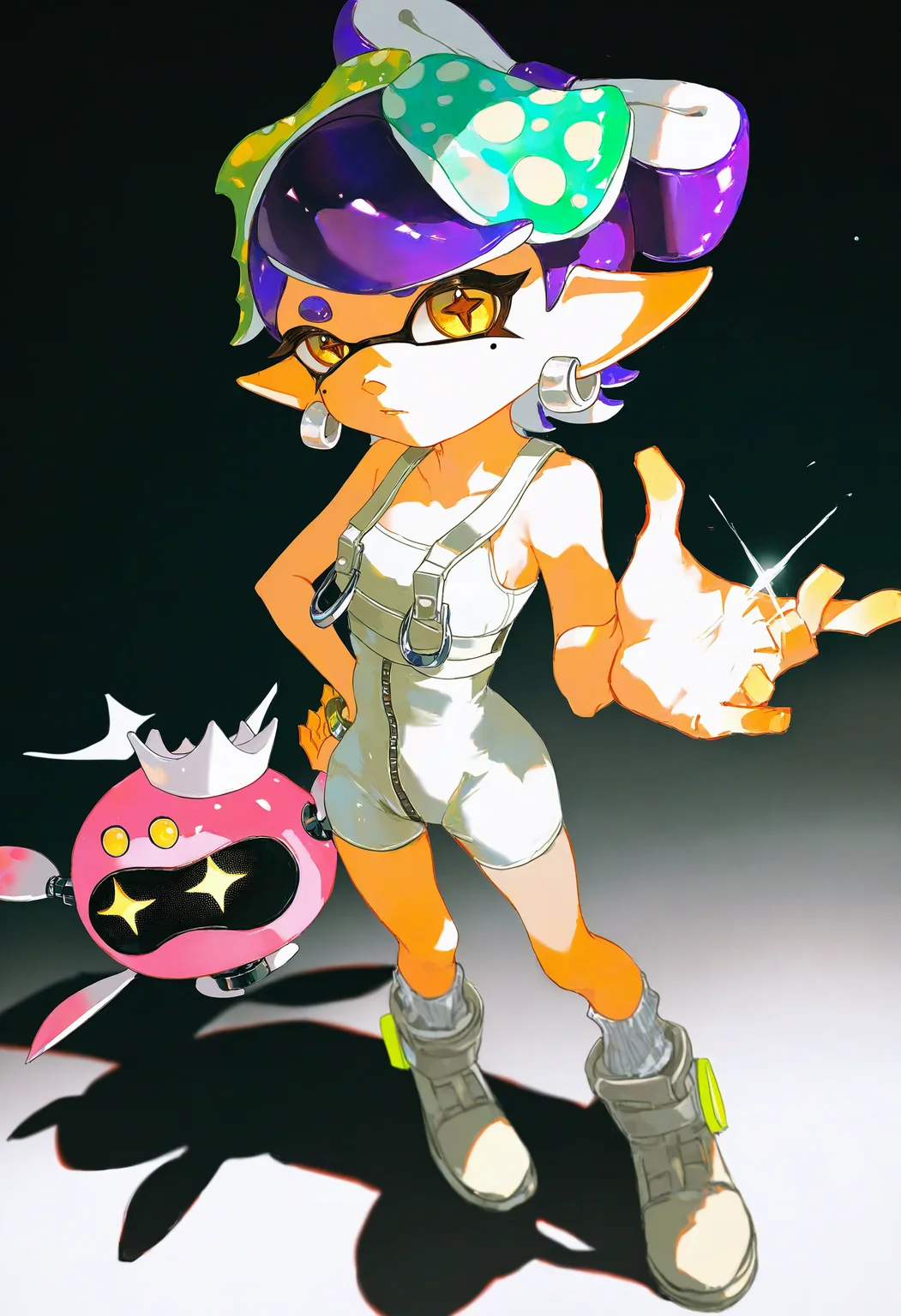 1girl, (pearl drone \(splatoon\):1.1), agent 8 \(splatoon\), callie \(splatoon\), marie \(splatoon\),
john kafka, yogisya, z3zz4, dino \(dinoartforame\), ichika \(ichika87\),
cosplay, floating, food on head, full body, half updo, hand on own hip, object on head, standing, sushi, aqua hair, bodysuit, boots, bow-shaped hair, earrings, eyelashes, hoop earrings, jewelry, mole, mole under eye, multicolored hair, purple hair, short hair, sleeveless, sleeveless bodysuit, socks, swept bangs, tentacle hair, thick eyebrows, two-tone hair, white bodysuit, white footwear, white socks, yellow eyes, agent 8 \(splatoon\) \(cosplay\), color chip \(splatoon\), inkling, pearl drone \(splatoon\) \(cosplay\), drone, food, glint, grey background, grid background, robot, simple background, foreshortening, dark, very awa, absurdres
sunlight, colorful, (best shadow:1.2100000000000002), golden hour lighting, (Depth of field:1.2100000000000002), beautiful detailed glow, very awa hime \(cosplay\),
masterpiece, best quality, newest, masterpiece, best quality, newest, highres, highres, absurdres