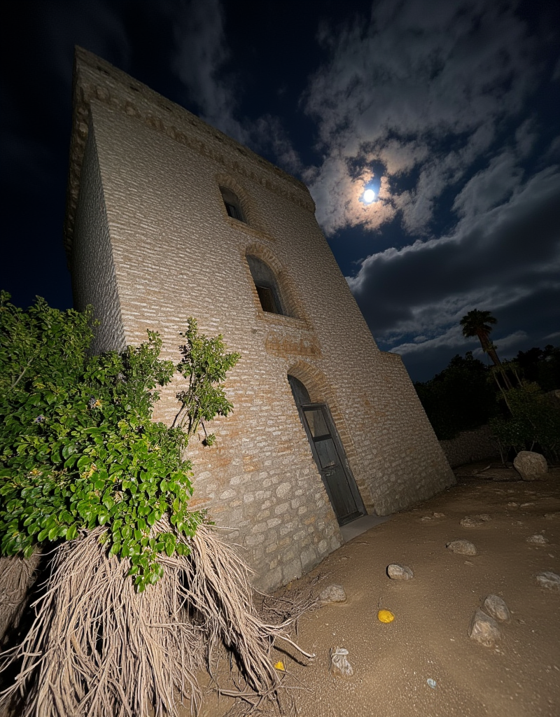 <lora:YCO_flux_F1b:0.7> yco_flux, castle, outside, vegetation, closeup, dirty, crackled, flowers, roots, scattered rocks, dust, (moss:0.4), water, clouds, mist, sea, waves, beach, night, moon,