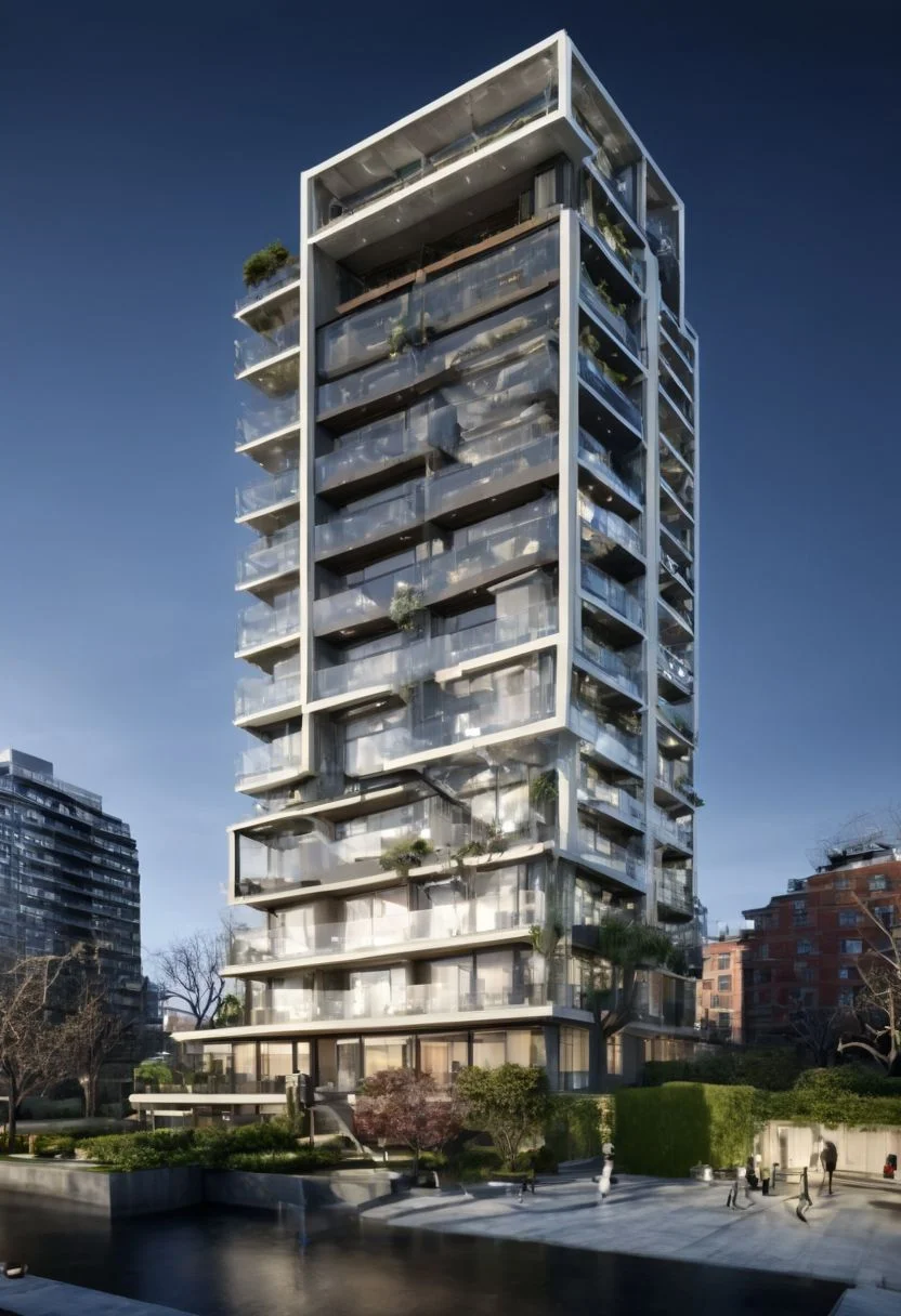 (((Modern style architecture, housing, luxury residence))),
outdoors, sky, tree, blue sky, no humans, ground vehicle, building, scenery, reflection, city, cityscape, bare tree, skyscraper, real world location,
(Large Files, Ultra Realistic, 8K, 16k, FHD, HD, VFX, Perfect, Photography, composition, Architecture Sales Photography, Architecture Competition, Ultra High Resolution, Cinematography, High Resolution Image:1.1), (dramatic lighting, direct sunlight, ray tracing, clear shadow:1.2), (real landscape:1.1), (blurred background:1.0), (urban background, more_details)
(avant-garde, future, reality, science fiction, photorealistic), (modern architecture:1.2), White limestone with black granite, fountain, waterfall, landmark, square, path, narrow street,
(Large Files, Ultra Realistic, 8K, 16k, FHD, HD, VFX, Perfect, Photography, composition, Architecture Sales Photography, Architecture Competition, Ultra High Resolution, Cinematography, High Resolution Image:1.1), (dramatic lighting, direct sunlight, ray tracing, clear shadow:1.2), (real landscape:1.1), (blurred background:1.0), (urban background, more_details) ,
great lighting, extremely detailed, clear, SteamPunk, <stardeaf-cold-arc>, void