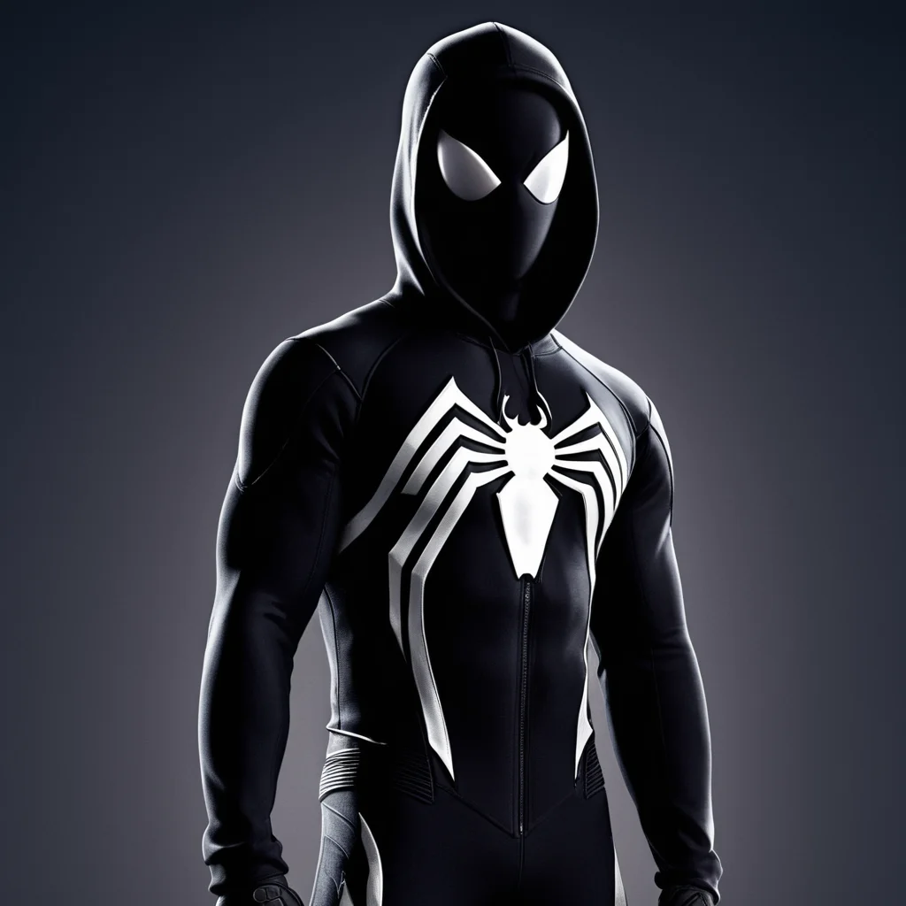 cinematic film still of <lora:Symbiote Suit:0.8>
A Symbiote Suit of a man in a spider - man suit standing with his hands in his pockets,Spider-Man Symbiote Suit,solo,simple background,black hair,1boy,white background,standing,jacket,full body,male focus,boots,alternate costume,pants,dark skin,hood,black footwear,hoodie,dark-skinned male,hands in pockets,zipper pull tab,black hoodie,raihan (pokemon) , realistic, realism, photorealism, hyperrealism, hyperrealistic, realistic, sharp, detailed, cinematography style, film light style, movie still, professional photography, artistic, perfection, contrast, cinematic, filmic, high quality photo, 8k quality, colorful, dark shadow, shallow depth of field, vignette, highly detailed, high budget, bokeh, cinemascope, moody, epic, gorgeous, film grain, grainy