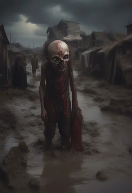 I pity the poor immigrant
 Who tramples through the mud
 Who fills his mouth with laughing
 And who builds his town with blood
 Whose visions in the final end
 Must shatter like the glass
 I pity the poor immigrant
 When his gladness comes to pass 
lowbrow art style, surreal, Cinematic Lighting