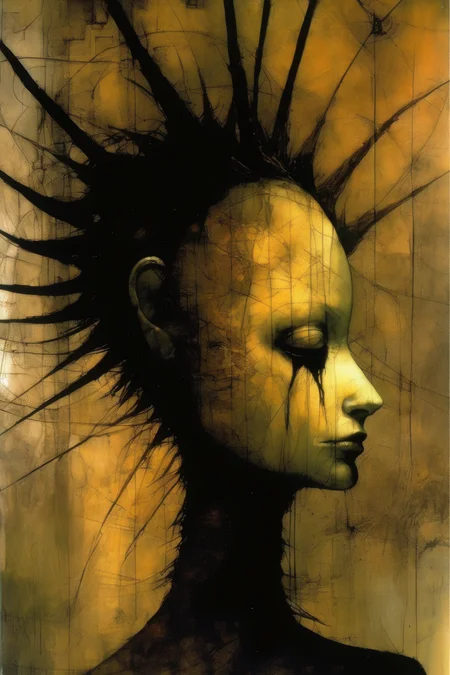 <lora:Dave McKean Style:1>Dave McKean Style - I've become so numb I can't feel you there Become so tired So much more aware. Dave Mckean.