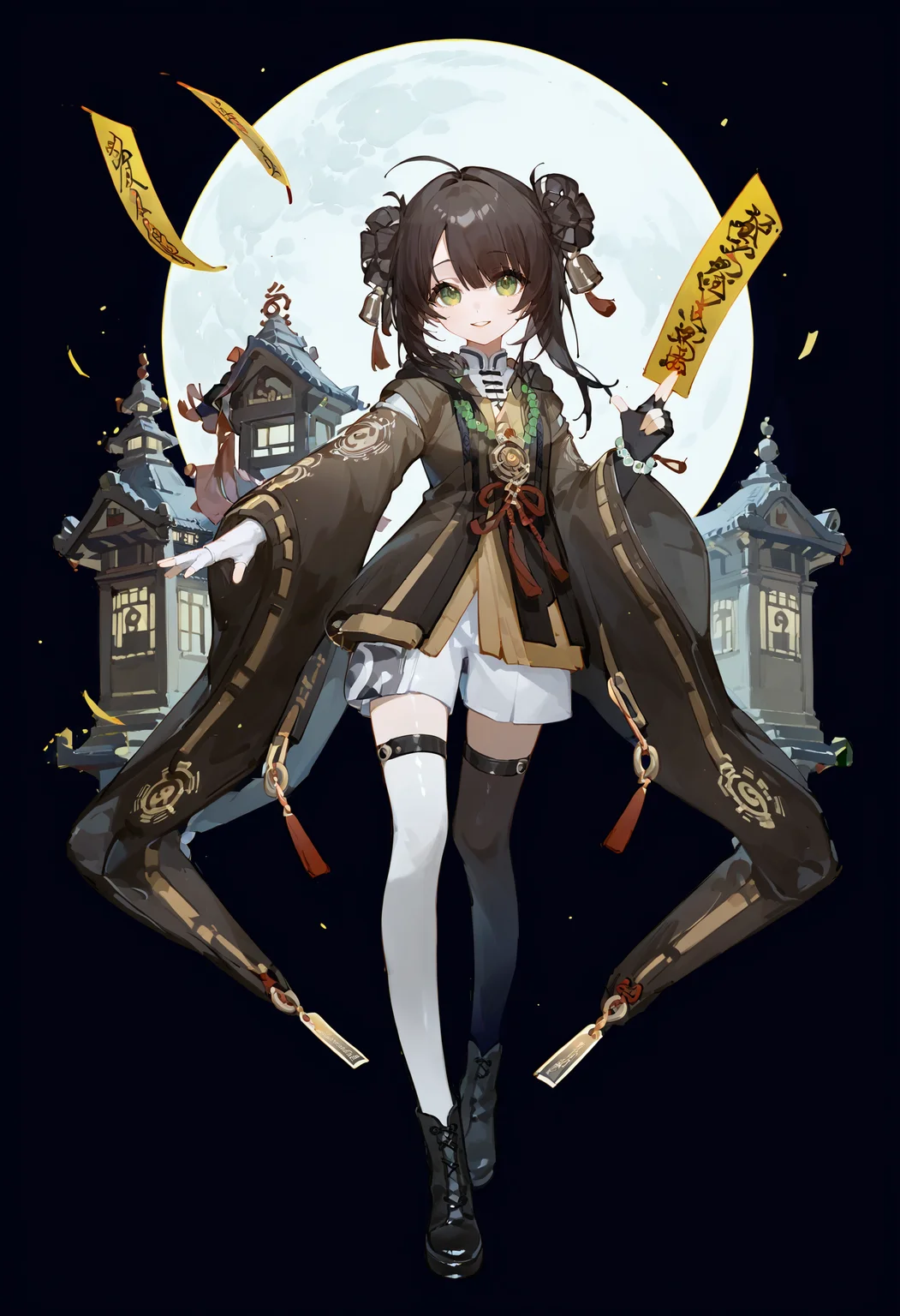(score_9,score_8_up,score_7_up),
1girl, smile, night, full moon, looking at viewer,
<lora:susu:0.9>, susu_vr, Symbol paper, Clocks, full body, temple, taoist priest, <lora:age_slider_v4:3>, <lora:detailed_hands:1>,
