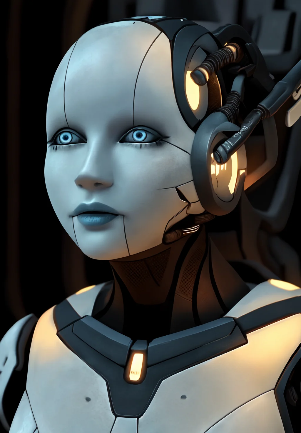 beautiful, masterpiece, best quality,perfect lighting, <lora:Adjutant:0.8>, Adjutant, 1girl, solo, colored skin, blue skin