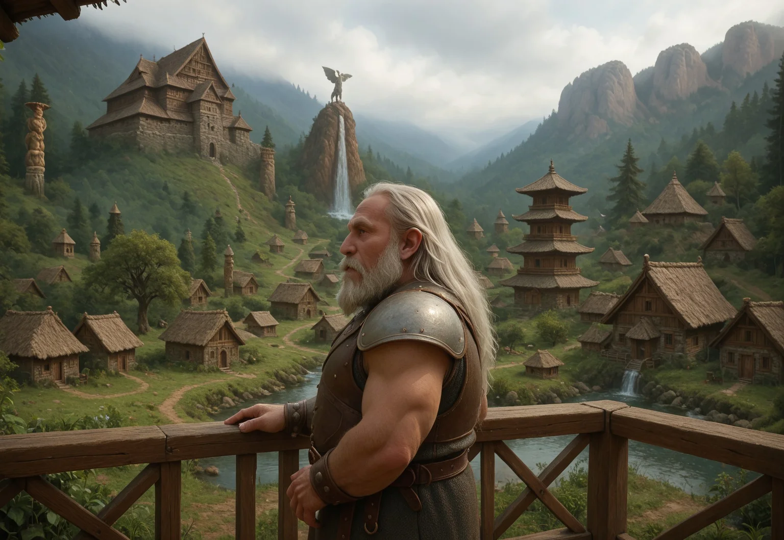 (((score_9, score_8_up, score_7_up, 1boy, solo, gnome, old, hoary, grey, big beard, dwarf, warrior, armor, side view, leaning on the railings, Rampartmb2, mountain, tree, water, outdoors, waterfall, scenery)))
, 
((( masterpiece, )))
,
(((  )))
,
(((  )))
,
((( )))
,
((( ))) 
,
((( )))
,
((( )))