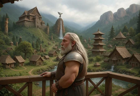 (((score_9, score_8_up, score_7_up, 1boy, solo, gnome, old, hoary, grey, big beard, dwarf, warrior, armor, side view, leaning on the railings, Rampartmb2, mountain, tree, water, outdoors, waterfall, scenery)))
,
((( masterpiece, )))
,
((( )))
,
((( )))
,
((( )))
,
((( )))
,
((( )))
,
((( )))