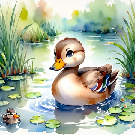 SoftWaterColors, a duck at a pond, BREAK
<lora:SoftWatercolors:1>