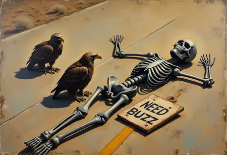 THE BUZZARDS ARRIVED TOO LATE!