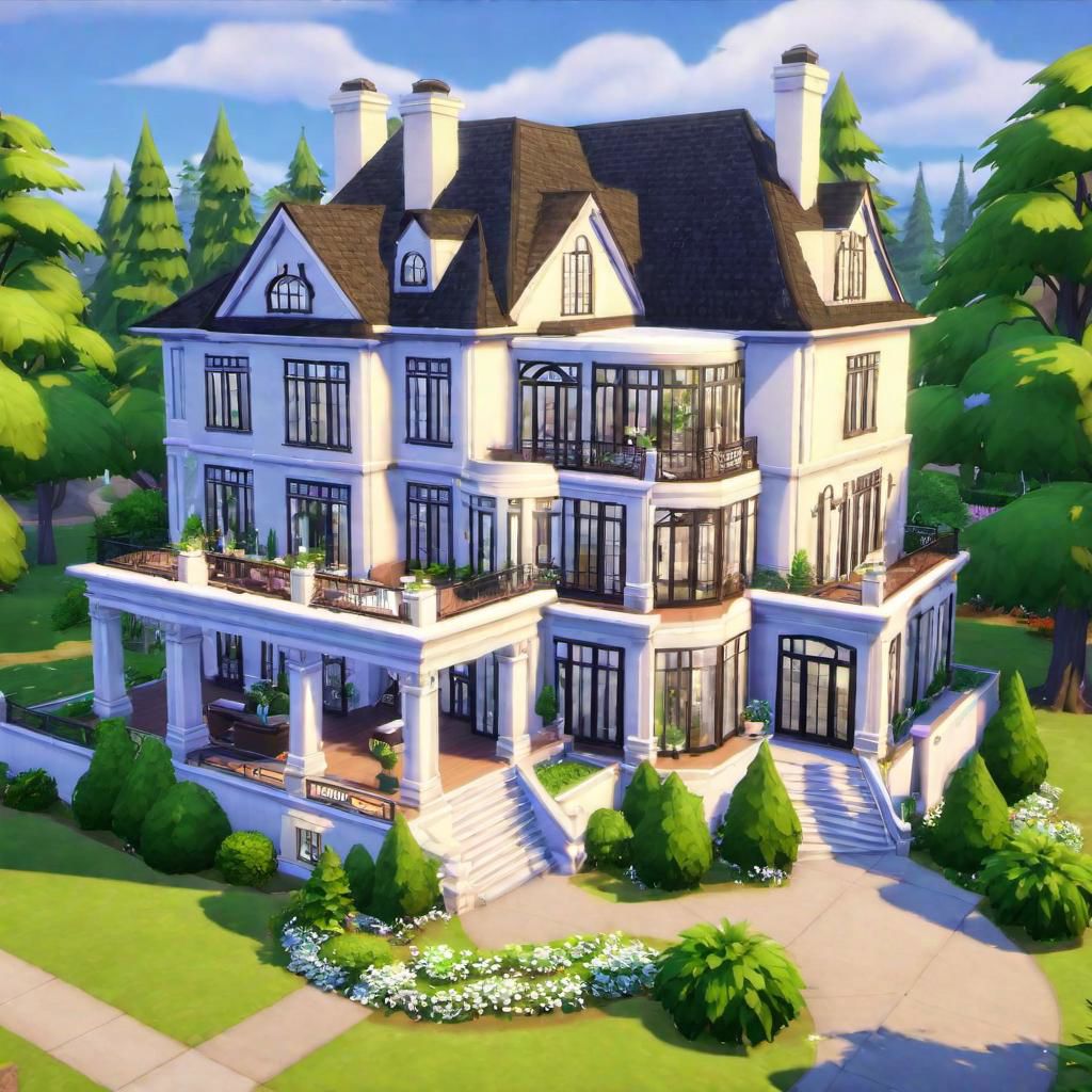 accurate plan for big pretty house for the SIMS 4
