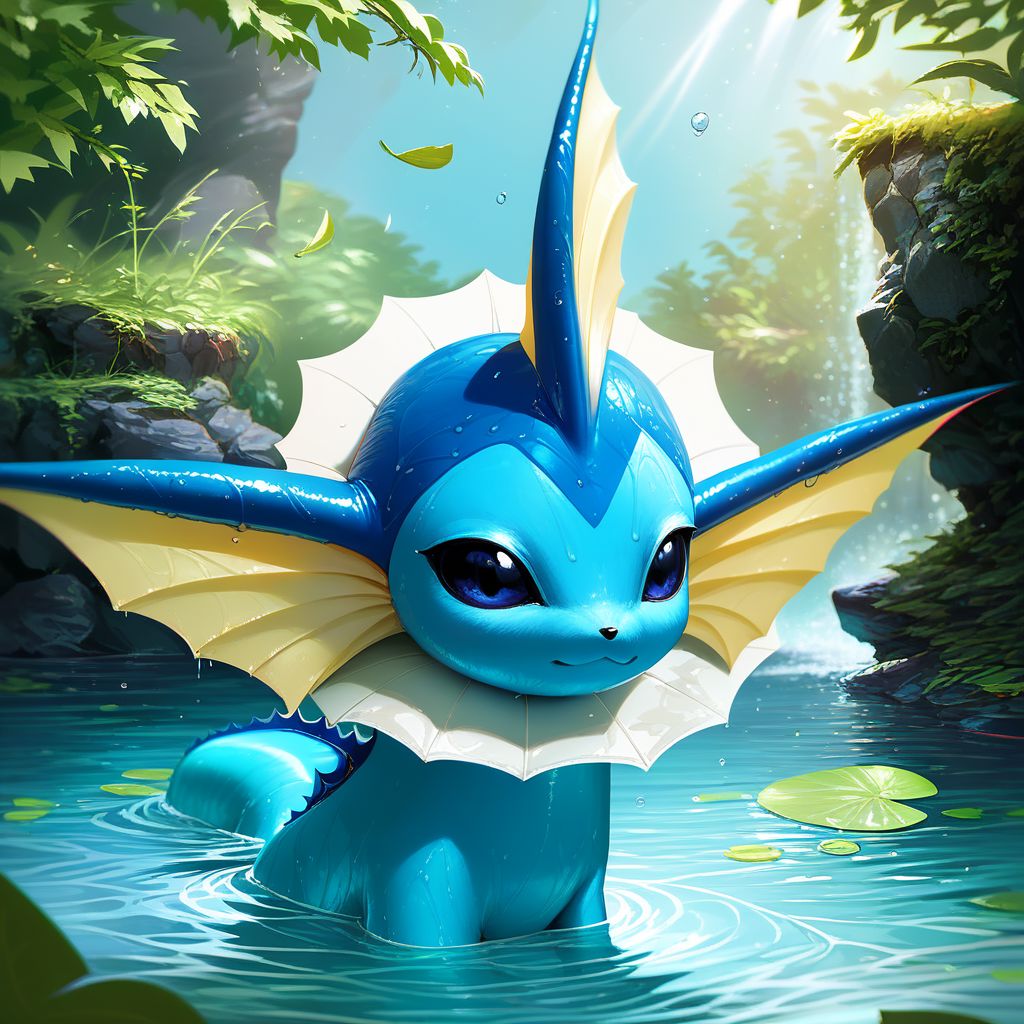 score_9, score_8_up, score_8, 
BREAK,
:3, black eyes, closed mouth, day, gen 1 pokemon, leaf, looking at viewer, moss, outdoors, partially submerged, realistic, rock, standing, teru sakura, vaporeon, wading, water, wet,
,zPDXL,