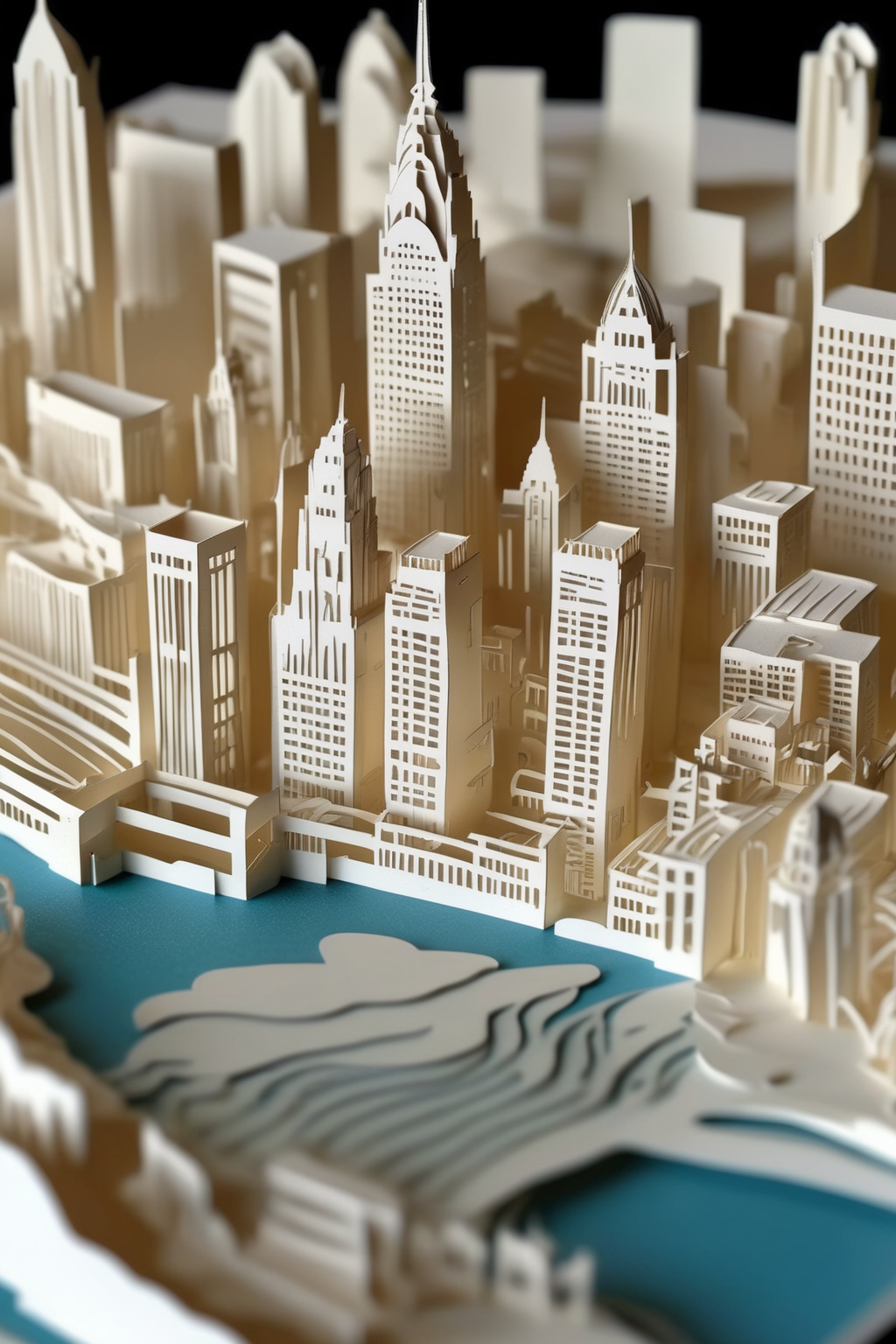 <lora:KIRIGAMI:1>KIRIGAMI - detailed and precise Kirigami diaroma of the skyline of Charlotte North Carolina