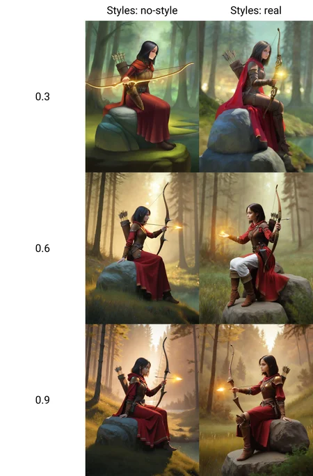 <lora:semireal:0.3>, masterpiece, best quality, amazing quality, klskx, full body, 1girl, solo, black hair, medium hair, detailed eyes, multicolored eyes, gold eyes, eyebrows, eyelashes, red and gold hunter robe, leather armor, (quiver of arrows:1.0), outdoors, sitting on rock, overlooking misty valley, outside, early dawn, soft light, detailed scenery, forest clearing, intricate details, dynamic pose, (blurry background, depth of field, bokeh:0.9), bow, holding bow, bow \(weapon\), holding weapon, masterpiece, best quality, absurdres, highres, habitat engineering and life support room, from side, artificiallight, (fantasy, medieval, magic, steampunk, magicpunk)