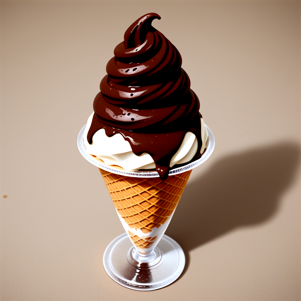 melty chocolate soft served ice cream