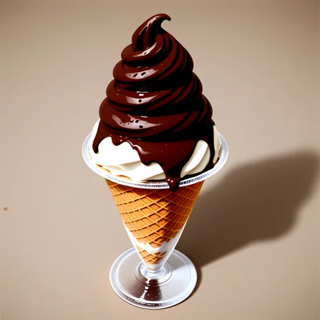 melty chocolate soft served ice cream