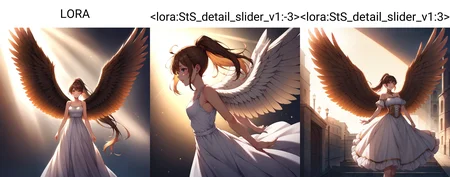 score_9, score_8_up, score_7_up, source_anime, 1girl, solo, (facing viewer), dress, long hair, ponytail, brown (feathered wings), highly detailed wings, upper back wings, large wings, [detailed eyes], (street), [[light particles]], detailed skin, skin texture, sunlight, 4k wallpaper, [[backlighting]], [lens flare], LORA,