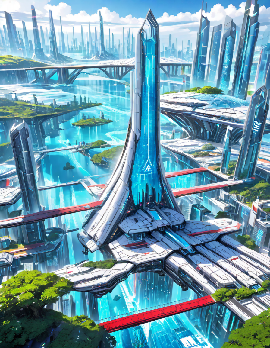 <lora:SW_Minis_7xlc:1> futuristic science fiction huge mega structure building, epic scale, blue river, bridge, cyberpunk cityscape, vegetation,