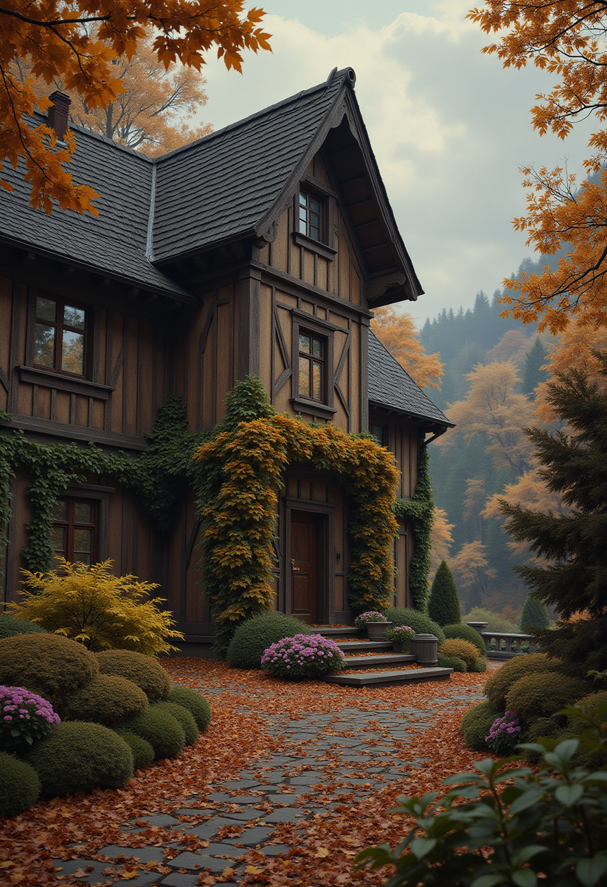 Autumn.otherworldly. bebop_style, <lora:Cowboy_Bebop_Style:0.3> ,<lora:impossible_geometry_V1.0:0.4> <flux <lora:flux.1_lora_flyway_Epic-detail_v2:1>