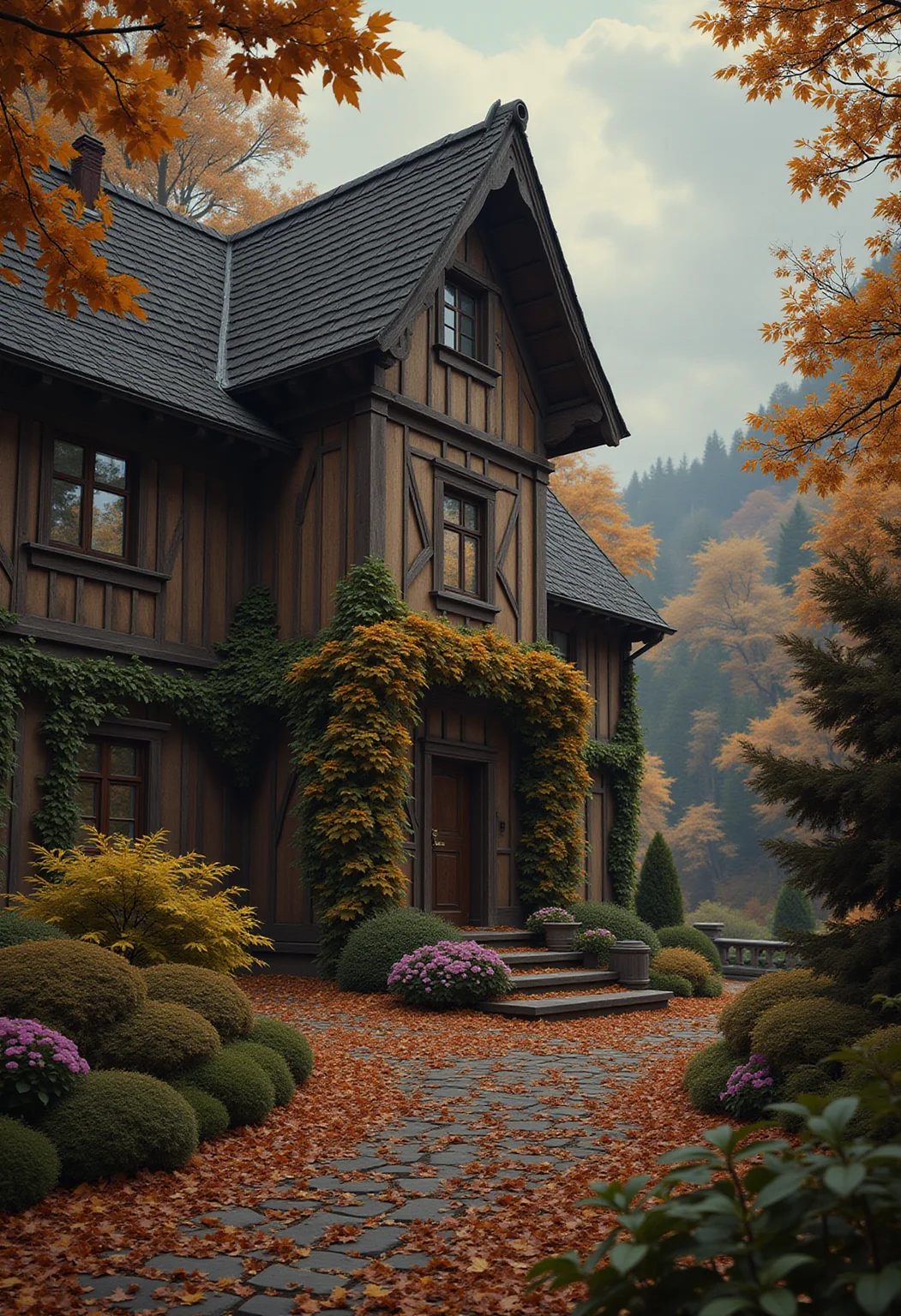 Autumn.otherworldly. bebop_style, <lora:Cowboy_Bebop_Style:0.3> ,<lora:impossible_geometry_V1.0:0.4> <flux <lora:flux.1_lora_flyway_Epic-detail_v2:1>