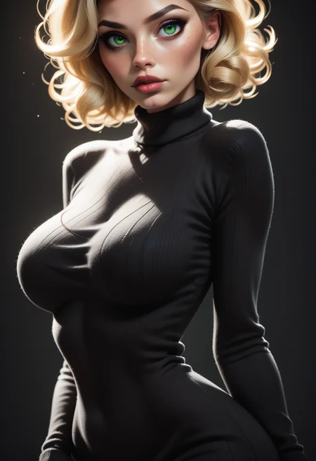 score_9, score_8_up, score_7_up, 1girl, solo, sexy sweater dress, black dress, <lora:Dark_Amber_Pony_v1:0.6> d4rk_4mb3r, blonde hair, green eyes,