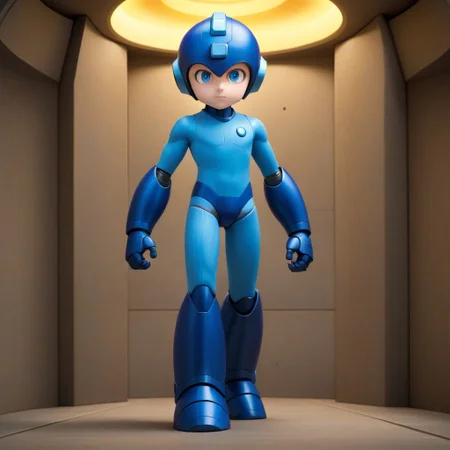 <lora:V1:0.7>,anime,masterpiece, best quality,8k,cg,good anatomy,(),(1boy),solo,megaman,flat chest,helmet,blue eyes,android,arm cannon,bodysuit,science fiction, full body,beautiful,megaman \(style\),armor,thick foot,dramatic,