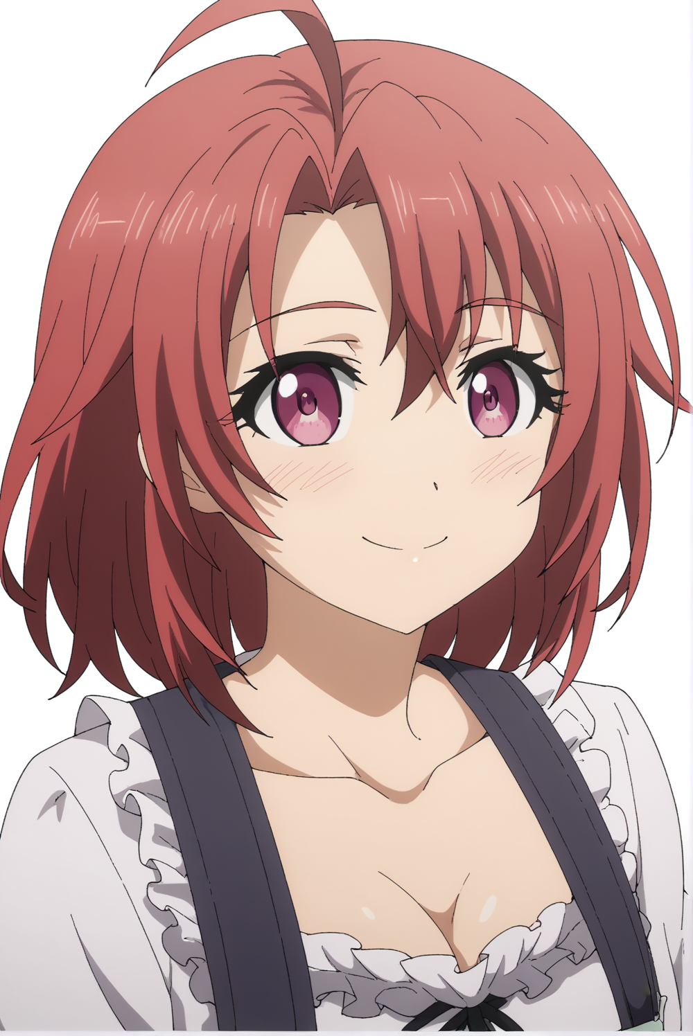 <lora:Ushikai_Musume:0.8>, Ushikai Musume, 1girl, white background, smile