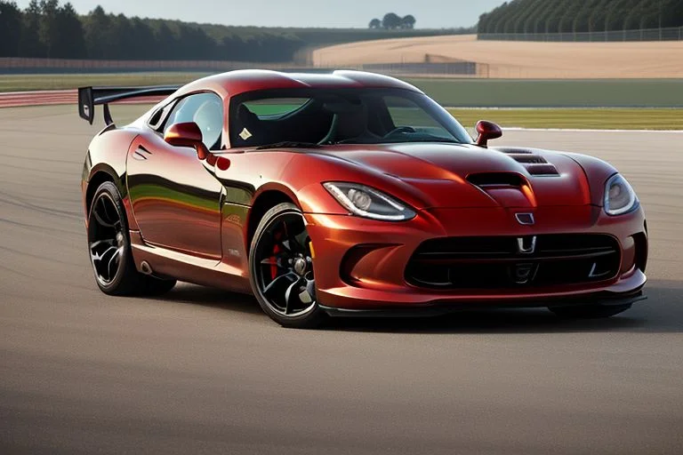 cars fantastic red, [Dodge Viper], speed, racing, intricate detail ,race track , HD. Photograph , in table((realism)), extremely high quality RAW photograph, ultra detailed photograph, sharp focus, high resolution, (detailed skin:1,3),high quality, film grain, Fujifilm XT3,Highly Detailed, movie, (Cinematic Photo:1.3) of (Realistic:1.3)