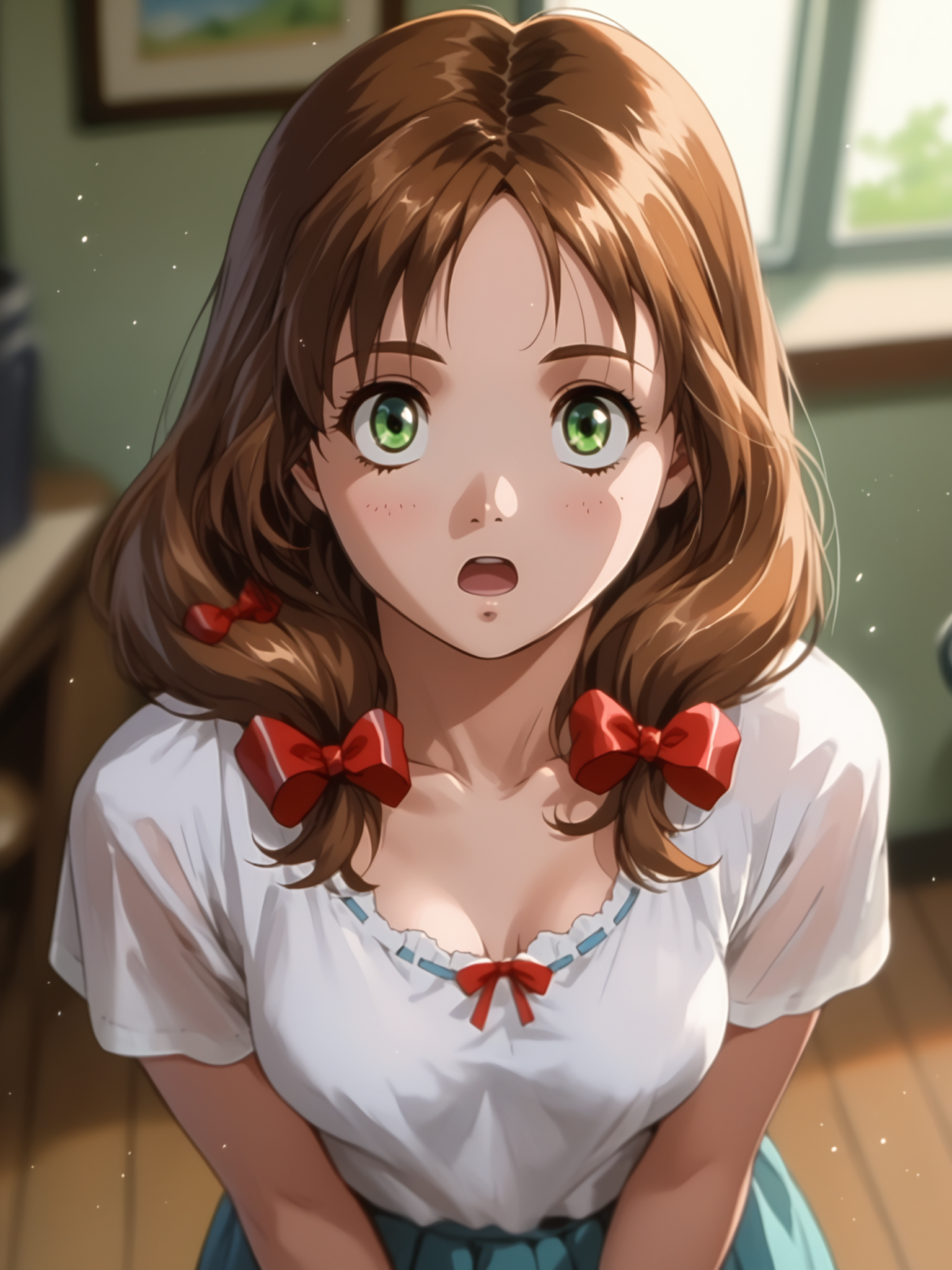 <lora:happy_tentacle-myuu-v0.1-000018:1>, ht_myuu, hair bow, medium breasts , cowboy shot, 1girl, (petite:1.2), solo focus, surprised, wide-eyed, (looking at viewer:1.1), indoors , sidelighting, (depth of field:0.8), from above, [(realistic, photorealistic:1.2):(realistic:1.3):22], [(3d:1.2)::10], <lora:LUUNA's Lunas-NijiJourney-SDXL-B2:0.35>, nijijourney, <lora:prgfrg23's Counterfeit-V3.0 Style SDXL_LoRA_Pony Diffusion V6 XL:0.35> <lora:Shed_The_Skin's StS_age_slider_v1_initial_release:-1>, score_9, score_8_up, score_7_up, score_6_up, score_5_up, score_4_up,