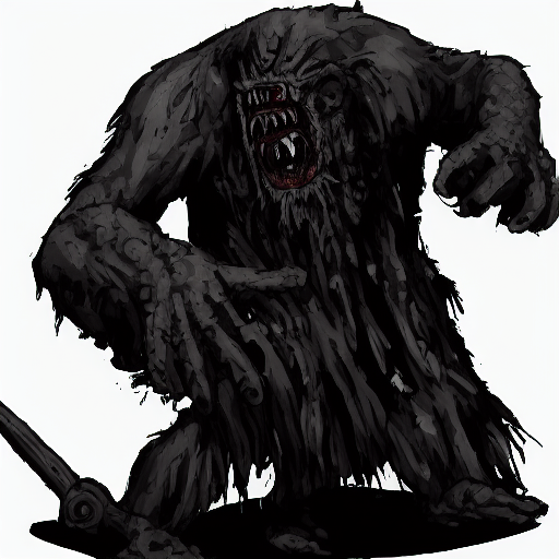 fangs, creature, simple background, no humans, zombie, holding shield, bow (weapon), armor, standing, greyscale
