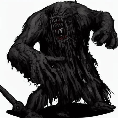 fangs, creature, simple background, no humans, zombie, holding shield, bow (weapon), armor, standing, greyscale