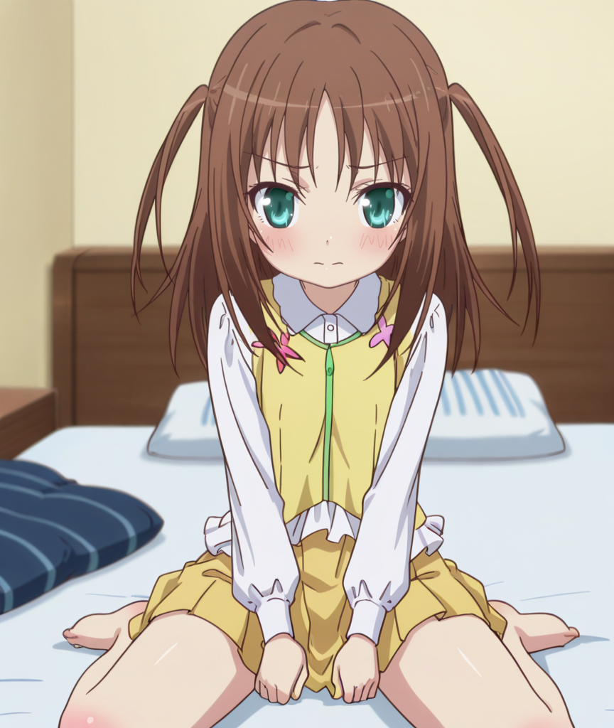 1girl,
BREAK solo,
BREAK closed mouth,looking_at_viewer,
BREAK cowboy_shot,
BREAK
on bed BREAK
BREAK
BREAK
BREAK
BREAK anime coloring,
BREAK shy,embarrassed,<lora:tenshi_no_3p!:1>,nukui kurumi,wariza,