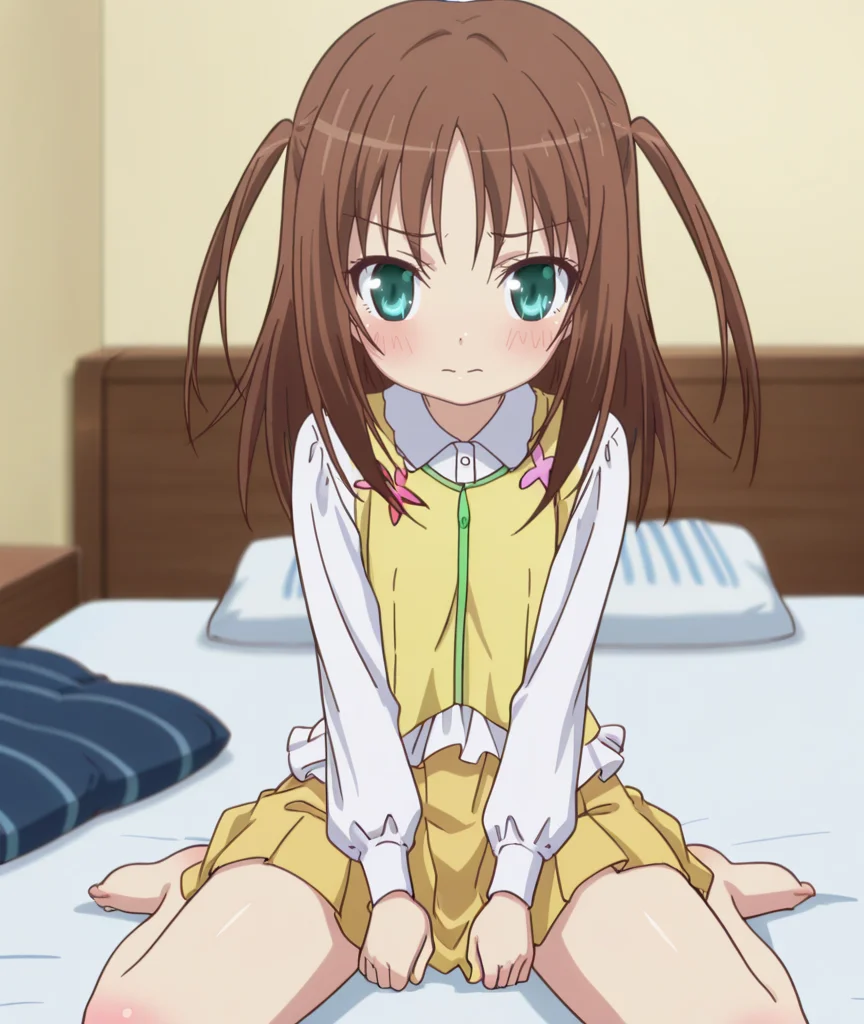 1girl,
BREAK solo,
BREAK closed mouth,looking_at_viewer,
BREAK cowboy_shot,
BREAK
on bed BREAK
BREAK
BREAK
BREAK
BREAK anime coloring,
BREAK shy,embarrassed,<lora:tenshi_no_3p!:1>,nukui kurumi,wariza,