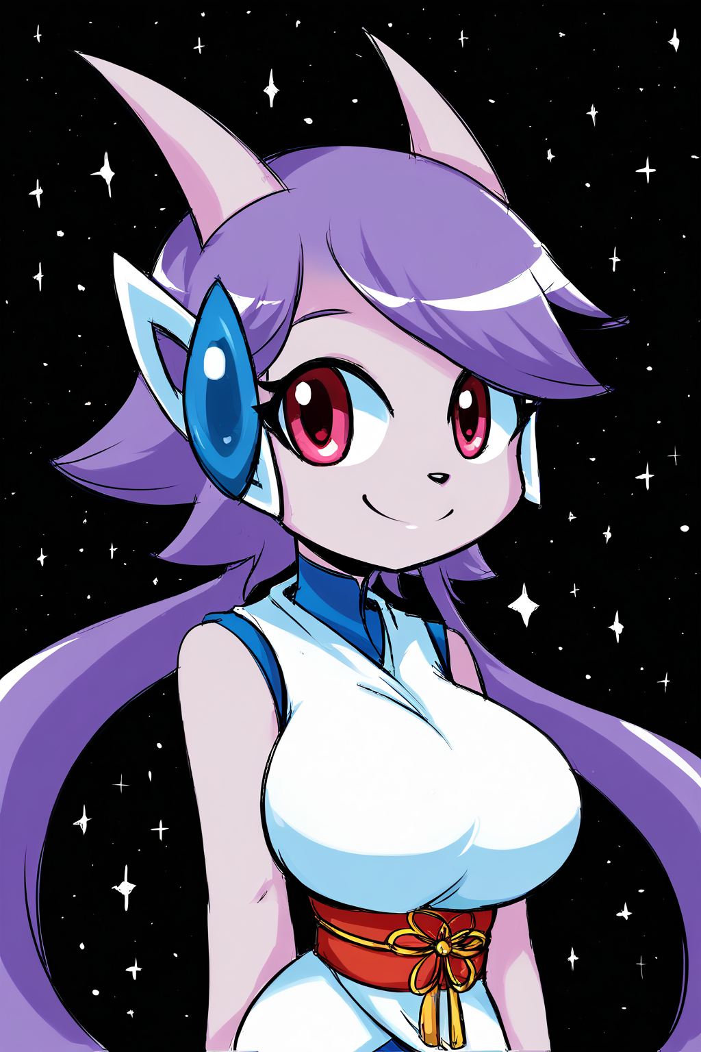 Feminine, intricate, score_9, score_8_up, score_7_up, score_6_up, score_5_up, anthro, white overtunic, blue shirt, big breasts, face focus, smile,
BREAK
<lora:pony_good_hands:1>, good_hands, better_hands,
BREAK
stars in background, sparkling background, boxed background, outdoor, dark setting, black-white background, dynamic background, sash lilac, long pigtails, <lora:Sash_Lilac_Second_Game:1>