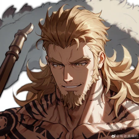 <lora:Thomas_Andre__Solo_Leveling-000008:.7>Thomas Andre, golden hair, golden eyes, Messy Tousled, goatee, full-body tattoo,
(very short hair, beard, bara, mature, facial hair, stubble, beard, full beard, sideburn, beard, a lot of beard, ), facial hair,male focus, muscular male, muscular male, bara, mature, bara, mature, aixiwuganda_(20222192), very awa, masterpiece, best quality, absurdres, newest, perfect quality, detailed background, intricate details,
<lora:slider_Body Type_alpha1.0_rank4_noxattn_last:3><lora:style_Anime Summer Days 2 Style SDXL_LoRA_Pony Diffusion V6 XL:.6><lora:slider_cfg_scale_boost:.7><lora:Artist6p:.55>, Artist6p, Artist04p,<lora:slider_il_brightness_slider_d1:-1><lora:slider_il_contrast_slider_d1:-1><lora:slider_DarkSlider1.2_alpha1.0_rank16_full_300steps:-.6>