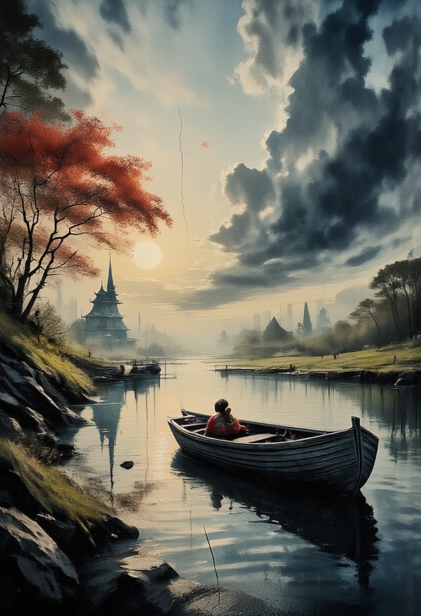 AlDeeb AlDeeb madness ð¨, art on a cracked paper, mosaic, Double exposure, Boat gently bobbing on calm water marks the end of summer, by Aldeeb, hyperrealistic portrayal blending Dutch landscape and dramatic skies, digital painting infused with the majestic allure of ports, elements reminiscent of Josephine Wall's surreal fantasy meeting Andy Kehoe's mystical woodlands, ultra fine, volumetric light, digital drawing., BeyondSDXLv3, RBW-XL,, RAW photo, (high detailed skin:1.2), 8k uhd, dslr, soft lighting, high quality, film grain, Fujifilm XT3, ultra quality, ultra detailed, intricate details, 8k, epic realistic, ultrarealistic, cinematic, octane, golden hour, moody lighting, night time, shadow, dark shot, cinematic light, tilt-shift, Bokeh, high contrast, realistic gritty photo<lora:vintage_slider_v10:1><lora:vintage_slider_v10:1>