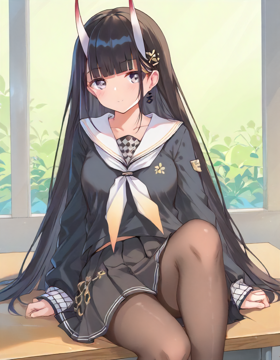 <lora:Noshiro_XL_pony_v1:1>1girl, noshiro \(azur lane\),school uniform,, BREAK score_9, score_8_up, score_7_up, BREAK source_anime, rating_explicit, best quality, masterpiece, uncensored,<lora:sdxl_lightning_4step_lora:1>(clear eyes:1.2),clear art,zPDXLpg