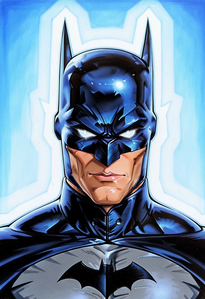 retro game art, traditional media, detailed texture, marker \(medium\), rating_explicit, masterpiece, absurdres, high quality, detailed skin, detailed character design, ultra-high resolution, perfectly composed, clear, breathtaking attention to detail, highres, ultra detail, solo,
BREAK
(batman), 1boy, solo, male, adult, male focus, 1boy, white sclera without pupils, detailed face, cheekbones, mask with black pointy ears, black cape
BREAK
gray shirt,