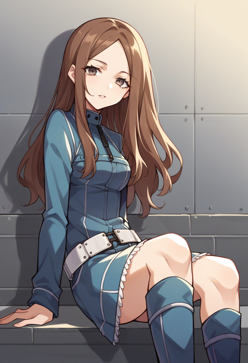 score_9, score_8_up, score_7_up, source_anime BREAK 1girl, solo,  <lora:zs_ChiakiXL:1> chiakismtiii, long hair, brown hair, dress, long sleeves, belt, knee boots, nightclub, looking at viewer, sitting