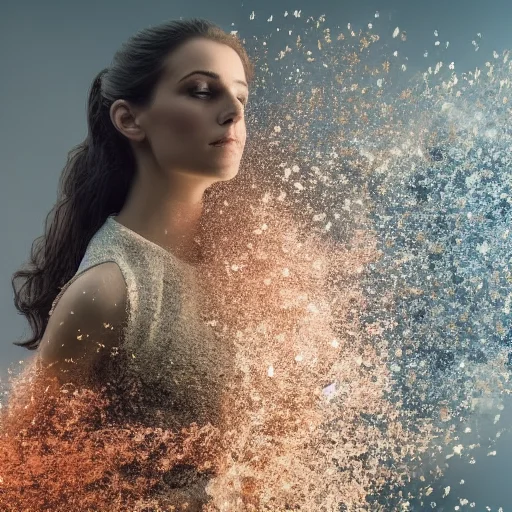 photo of beautiful woman standing, 8k,4k,highres,masterpiece,in the style of dispersion